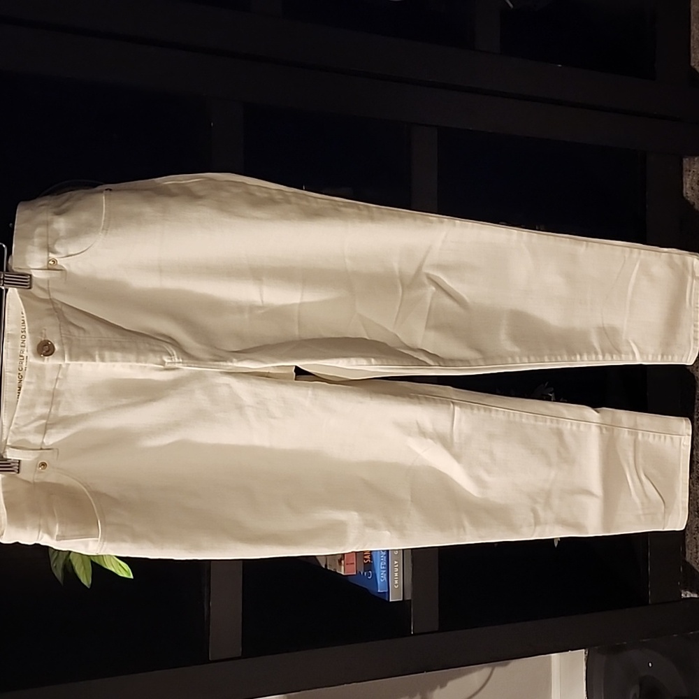 Chico's So Slimming Girlfriend Slim Leg Ankle Pants White Size 12R Inseam 27 In